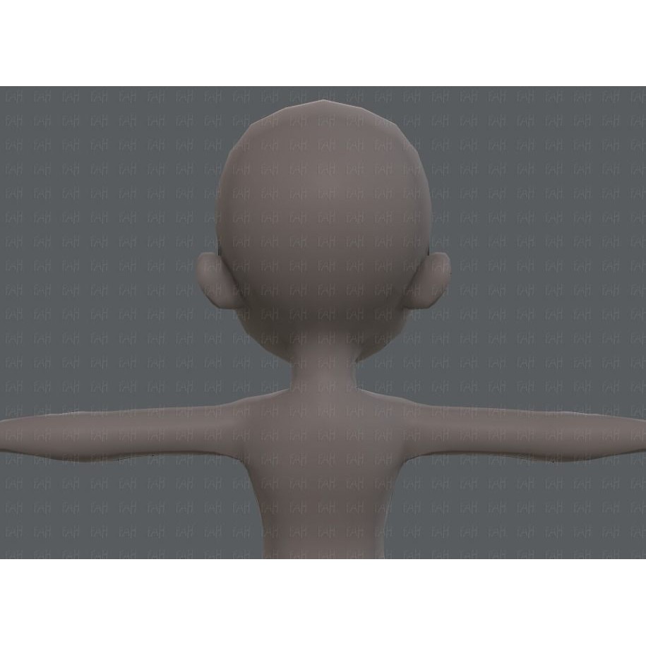 Base Mesh Girl Character 3D Model – Low Poly Cartoon Asset, FBX, OBJ - View 23