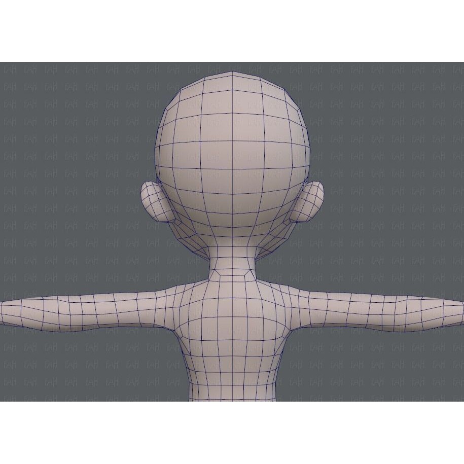 Base Mesh Girl Character 3D Model – Low Poly Cartoon Asset, FBX, OBJ - View 31