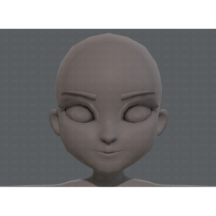Base Mesh Girl Character 3D Model – Low Poly Cartoon Asset, FBX, OBJ - View 35
