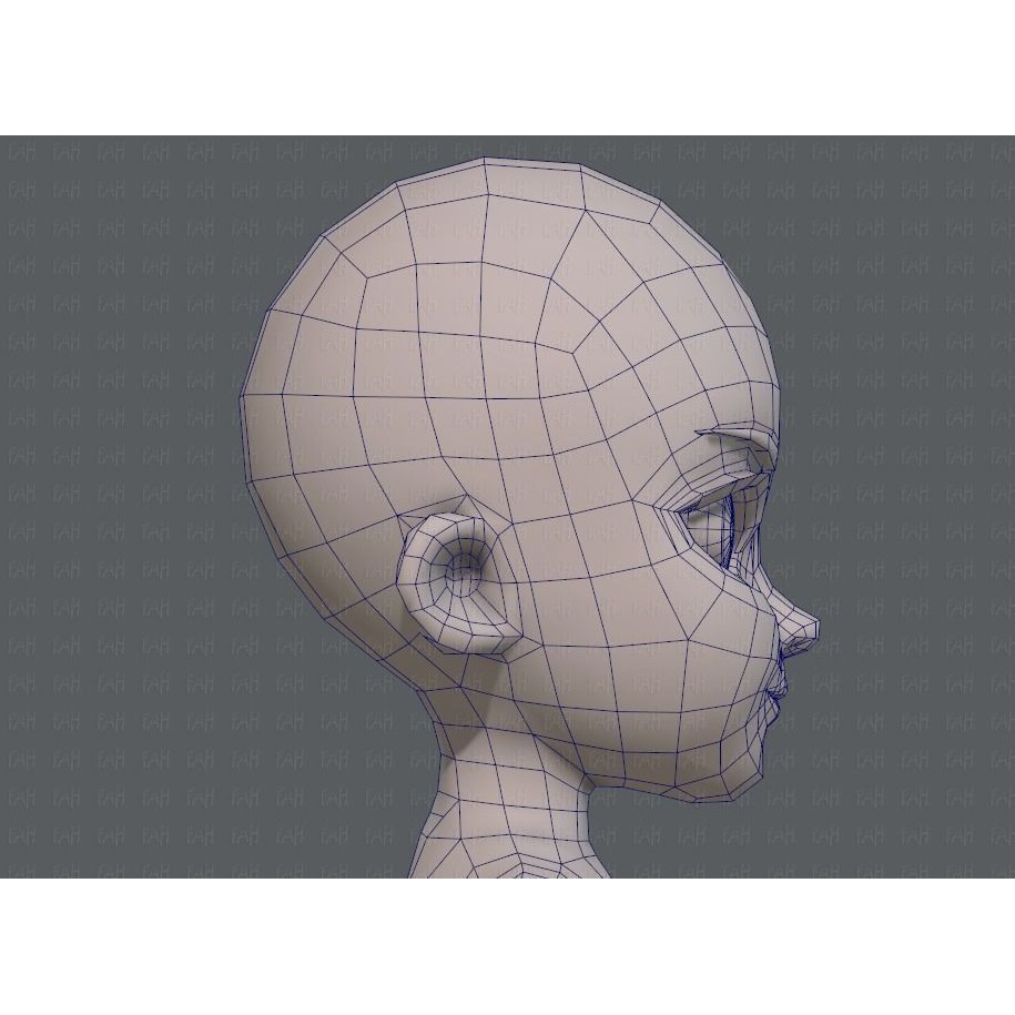 Base Mesh Girl Character 3D Model – Low Poly Cartoon Asset, FBX, OBJ - View 40