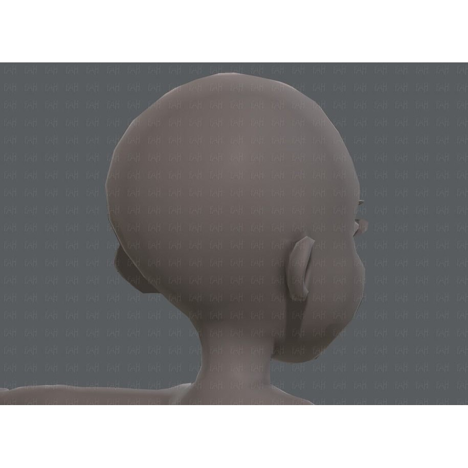 Base Mesh Girl Character 3D Model – Low Poly Cartoon Asset, FBX, OBJ - View 41