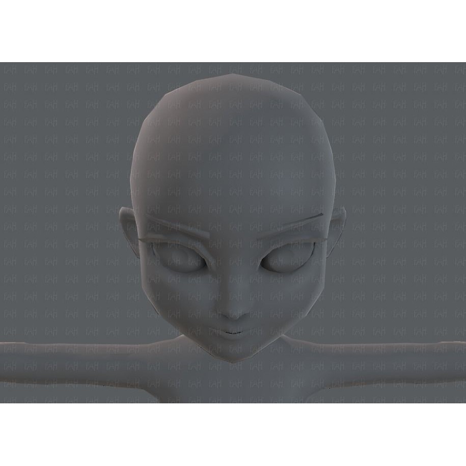 Base Mesh Girl Character 3D Model – Low Poly Cartoon Asset, FBX, OBJ - View 43