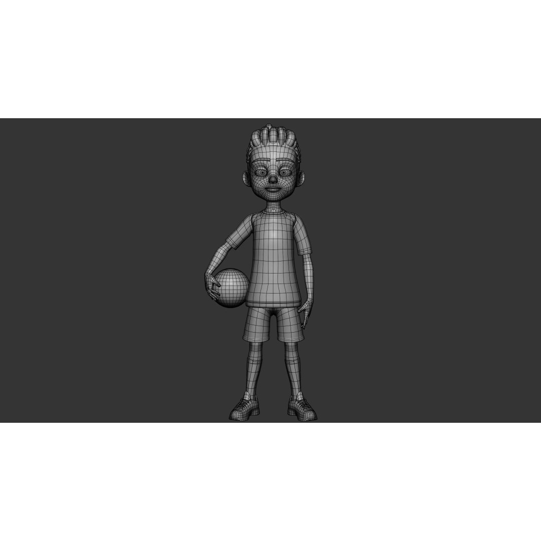 Stylized Soccer Player 3D Model – Game Ready Cartoon Character, FBX