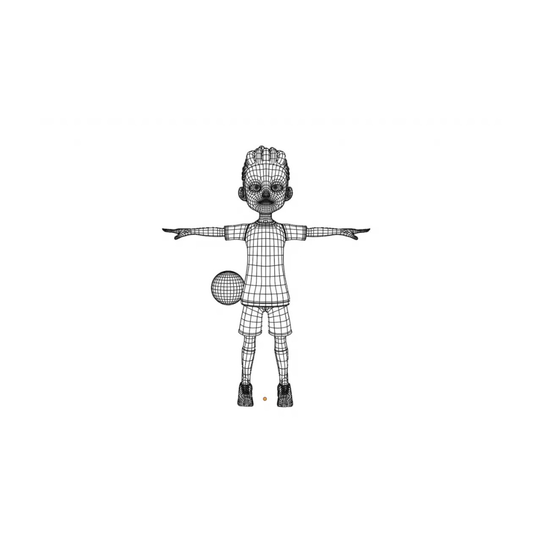 Stylized Soccer Player 3D Model – Game Ready Cartoon Character, FBX - View 5