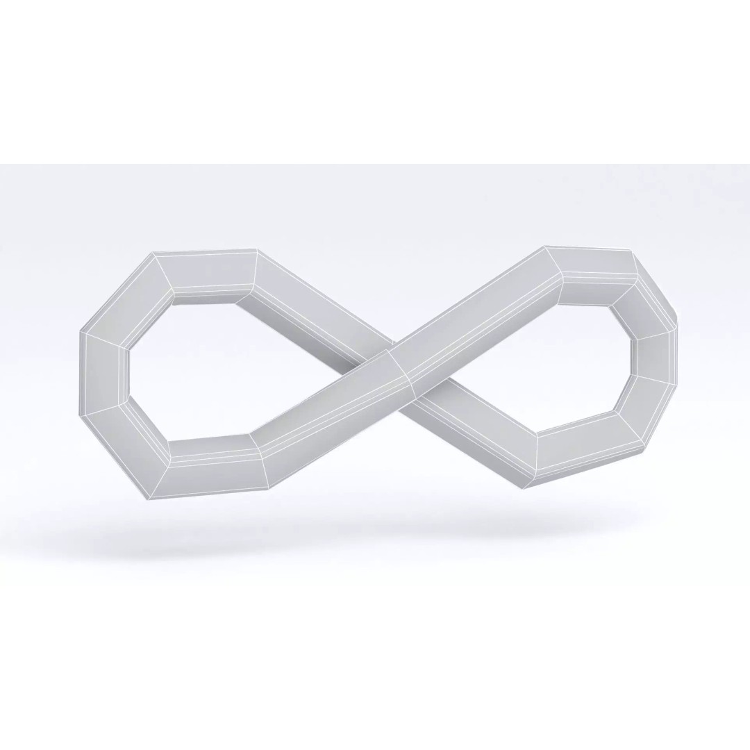 Infinity Symbol 3D Model – High Poly Geometry, OBJ & Max Formats - View 10