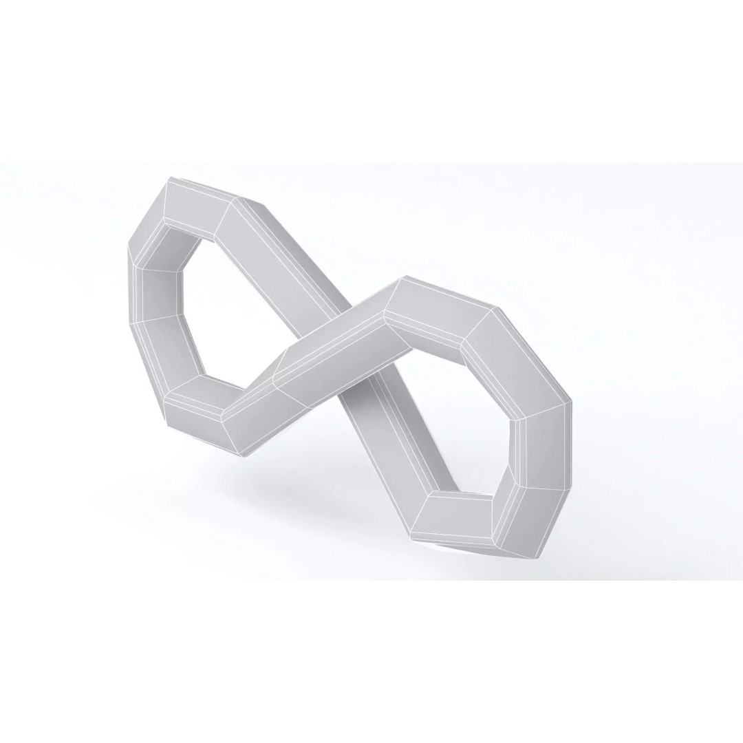 Infinity Symbol 3D Model – High Poly Geometry, OBJ & Max Formats - View 11