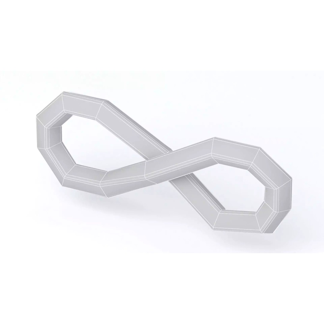Infinity Symbol 3D Model – High Poly Geometry, OBJ & Max Formats - View 8