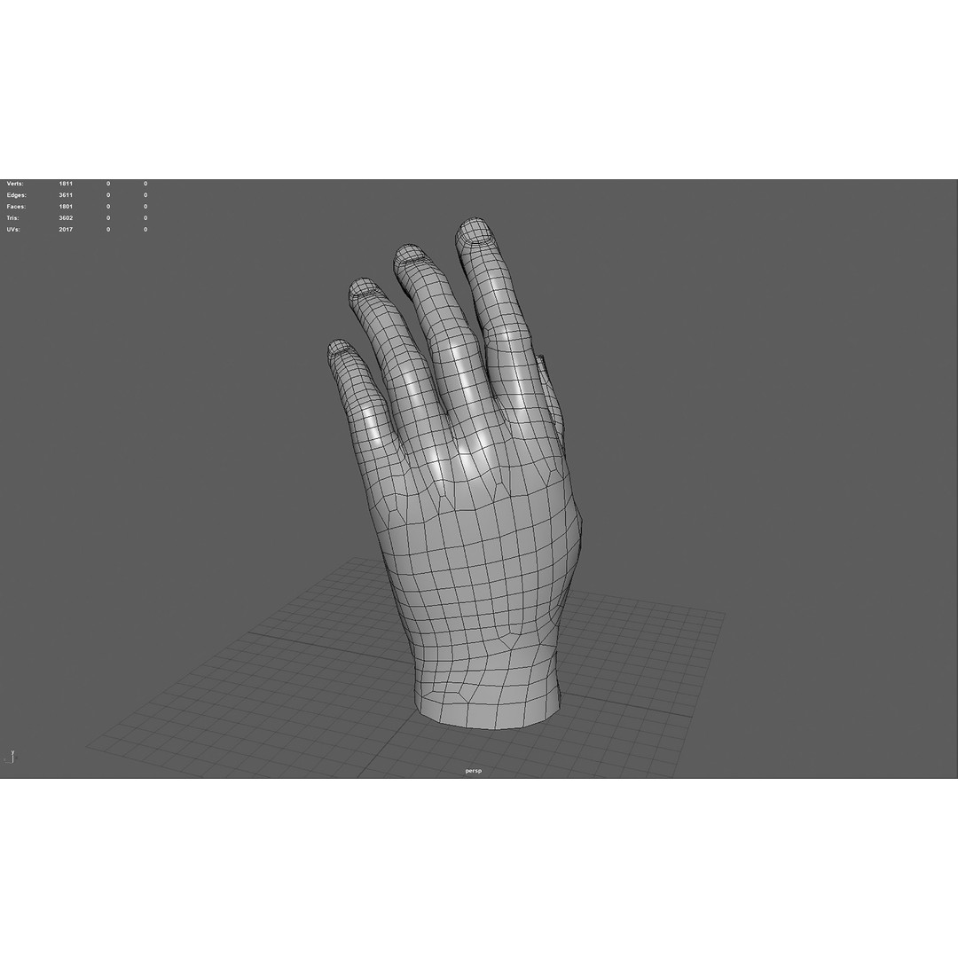 Male Hand 3D Model – Low Poly Game Asset, PBR Textures