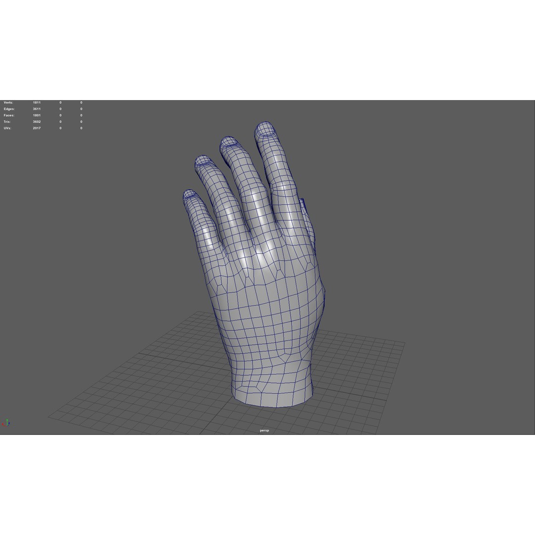 Male Hand 3D Model – Low Poly Game Asset, PBR Textures - View 10
