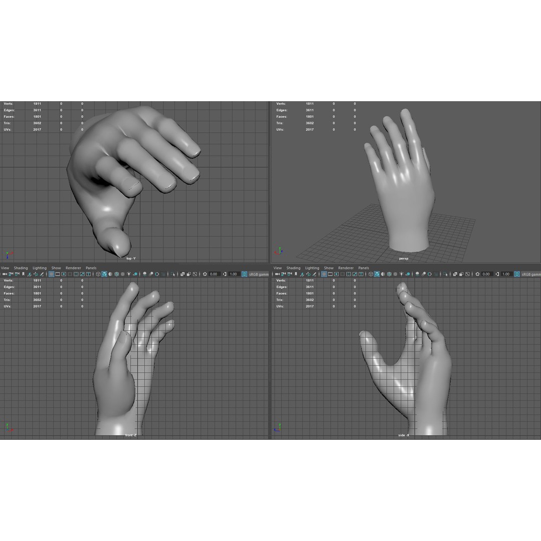 Male Hand 3D Model – Low Poly Game Asset, PBR Textures - View 12