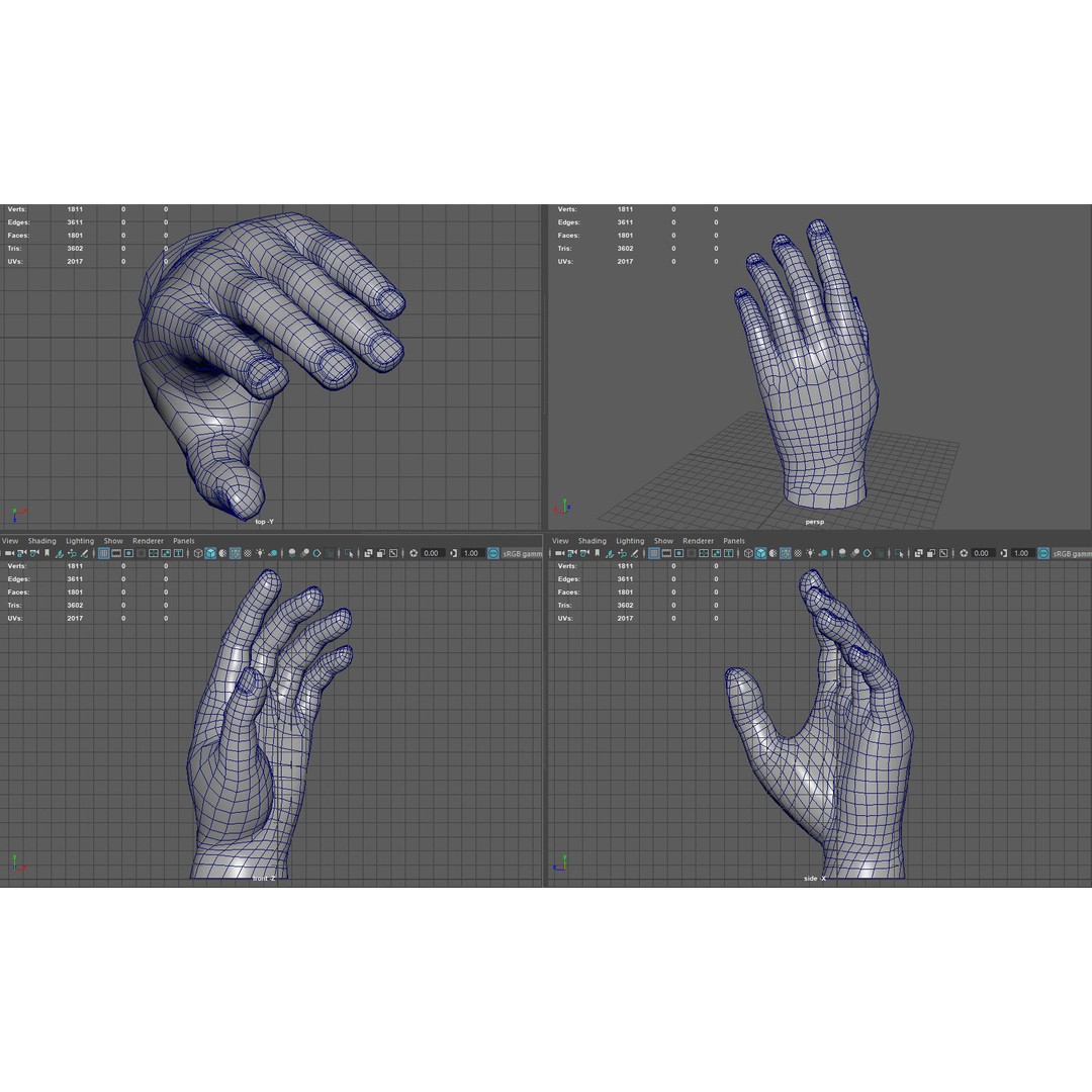 Male Hand 3D Model – Low Poly Game Asset, PBR Textures - View 13