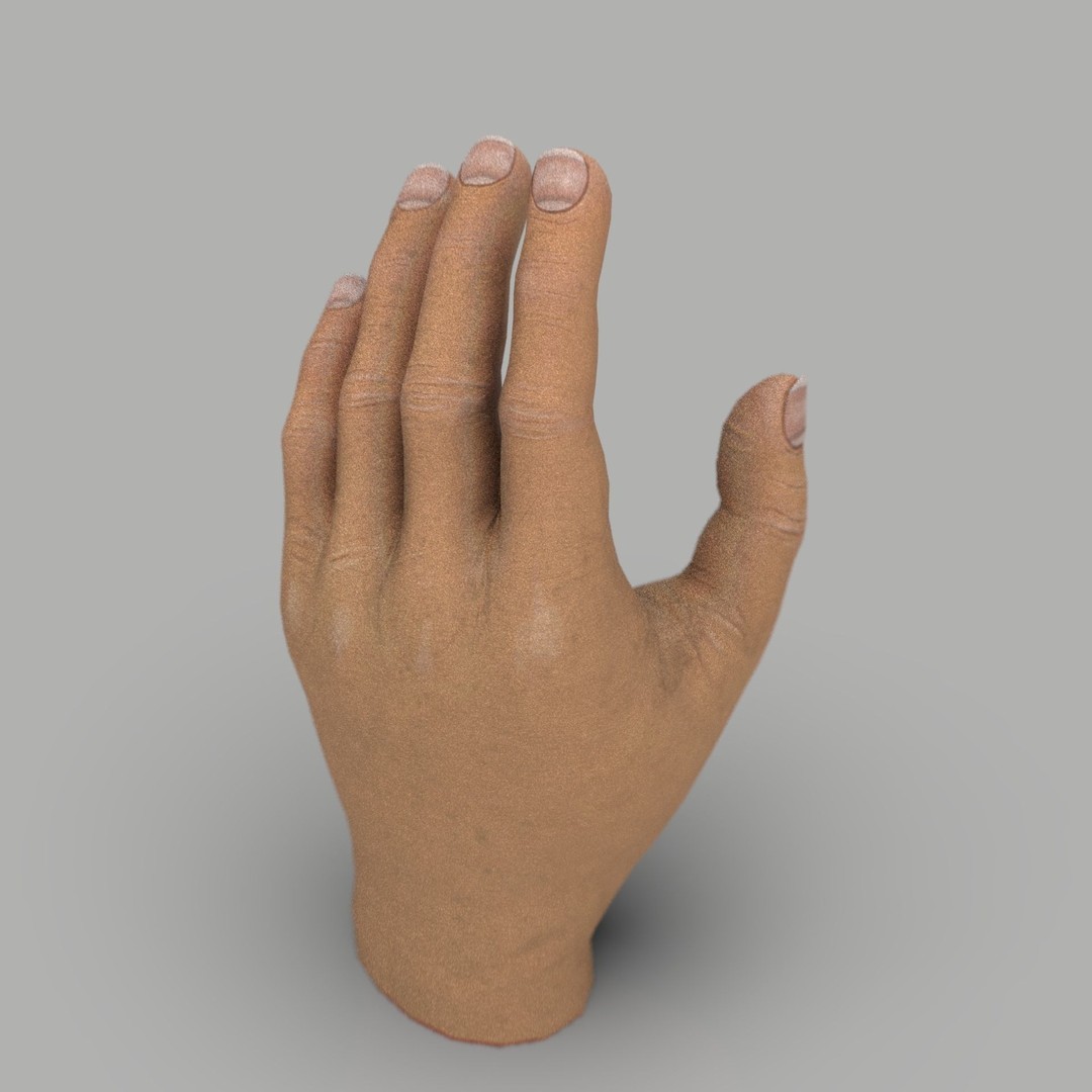 Male Hand 3D Model – Low Poly Game Asset, PBR Textures - View 5