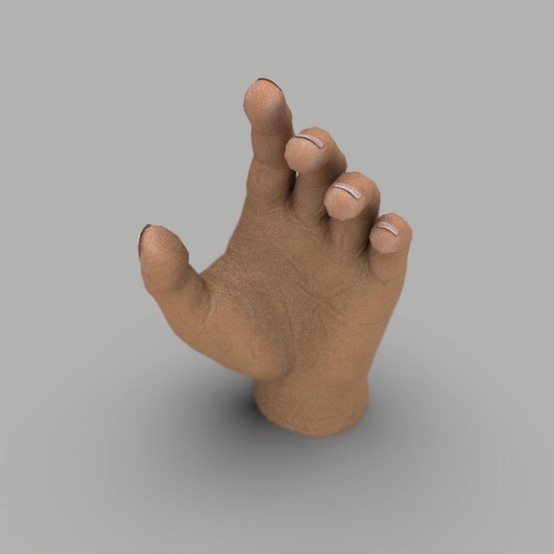 Male Hand 3D Model – Low Poly Game Asset, PBR Textures - View 6