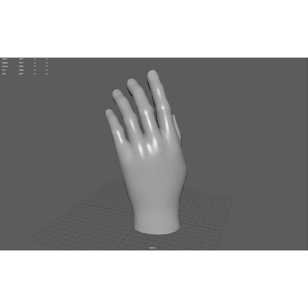 Male Hand 3D Model – Low Poly Game Asset, PBR Textures - View 9