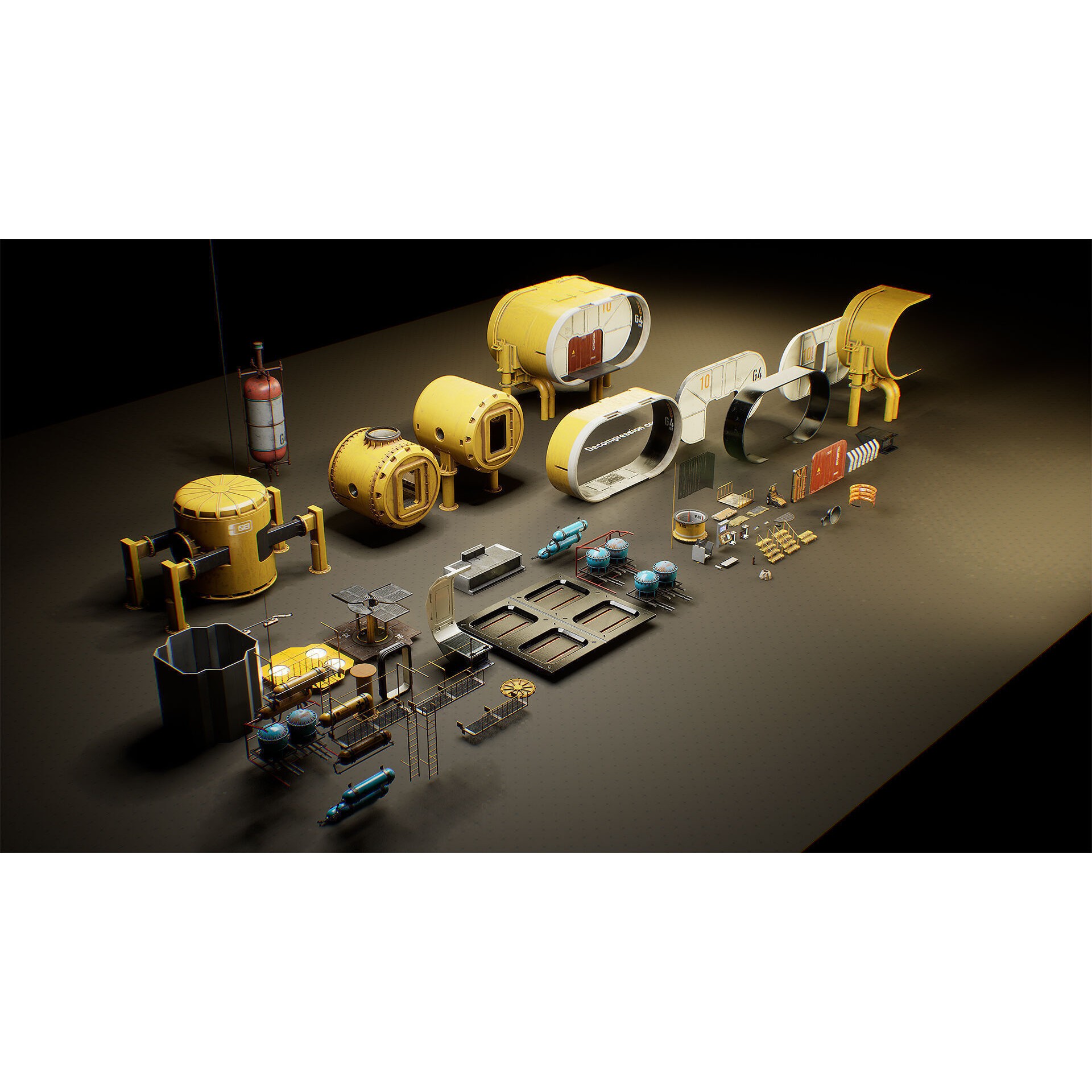 Deep Water Station - Low-Poly Game-Ready 3D Model