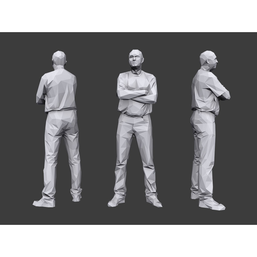 Casual Characters 3D Model – Low Poly Stylized People for Archviz - View 4