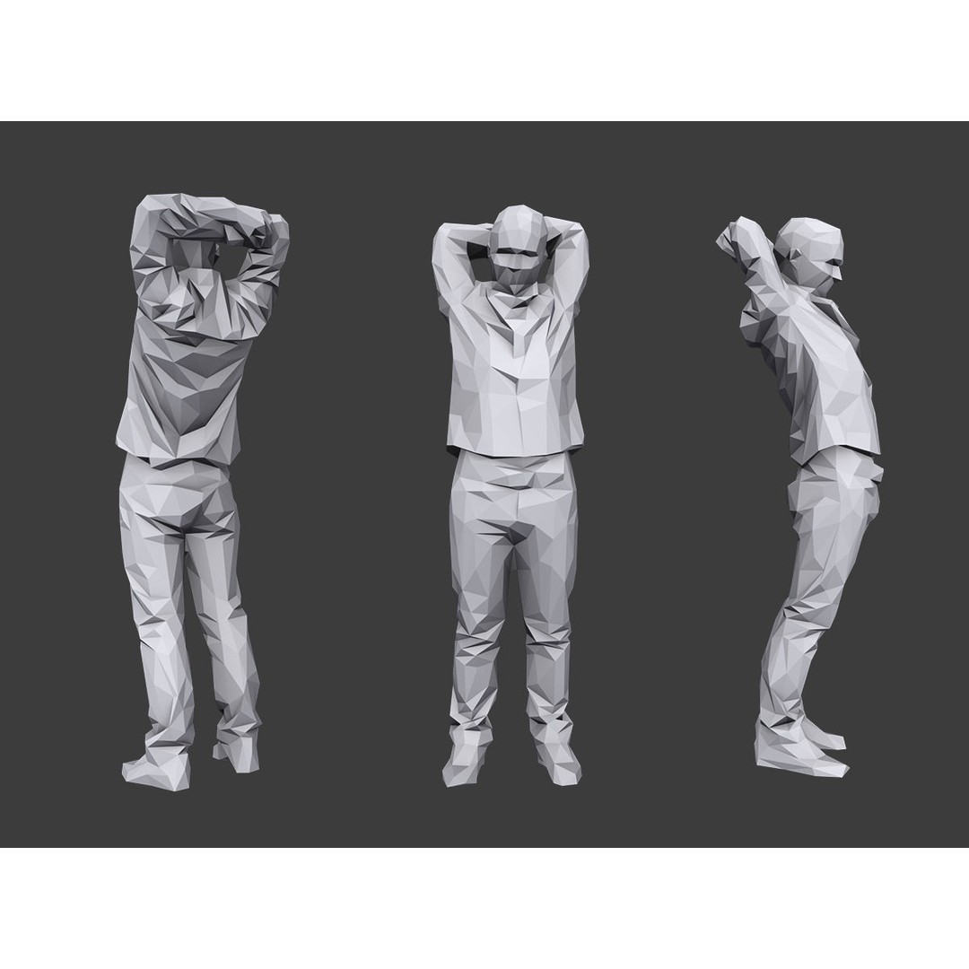 Casual Characters 3D Model – Low Poly Stylized People for Archviz - View 5