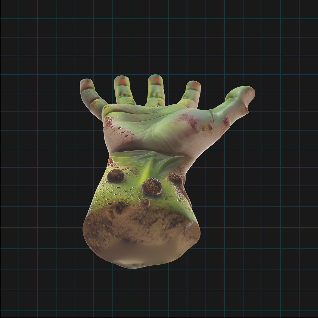 Realistic Zombie Hand 3D Model – Severed Prop for Halloween, FBX