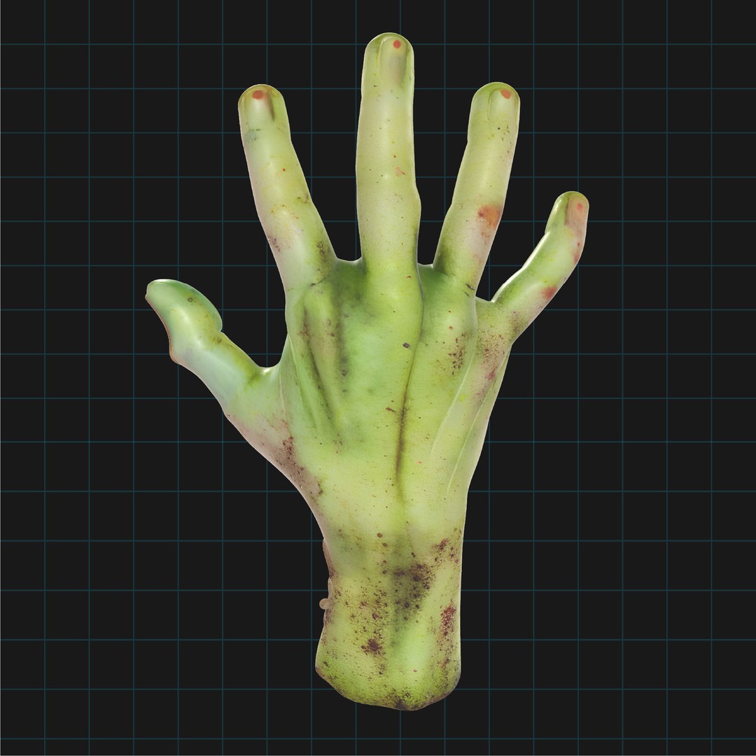 Realistic Zombie Hand 3D Model – Severed Prop for Halloween, FBX - View 4