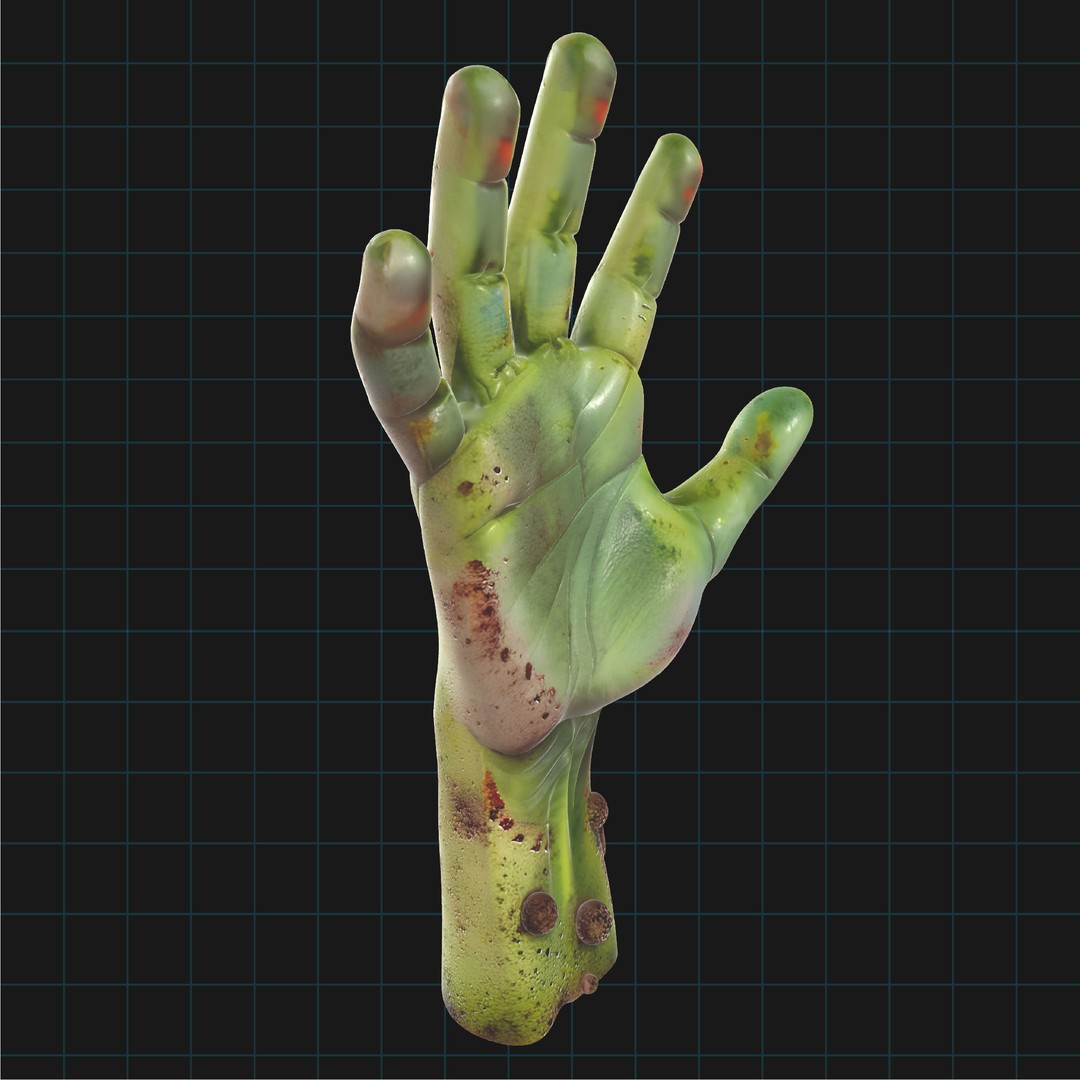 Realistic Zombie Hand 3D Model – Severed Prop for Halloween, FBX - View 5