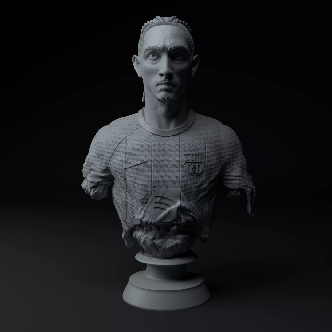 Raphinha 3D Model – Premium Bust Sculpture for 3D Printing - View 3