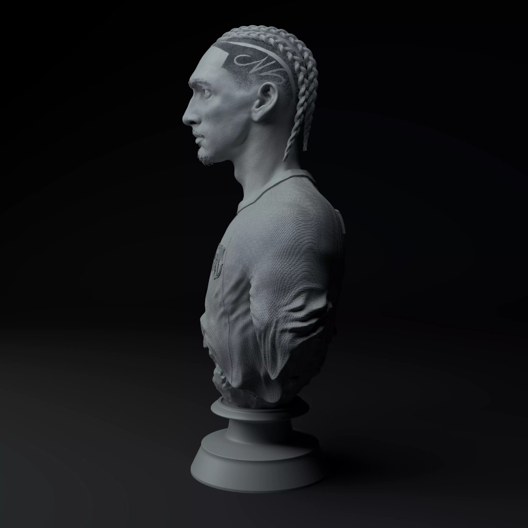 Raphinha 3D Model – Premium Bust Sculpture for 3D Printing - View 4