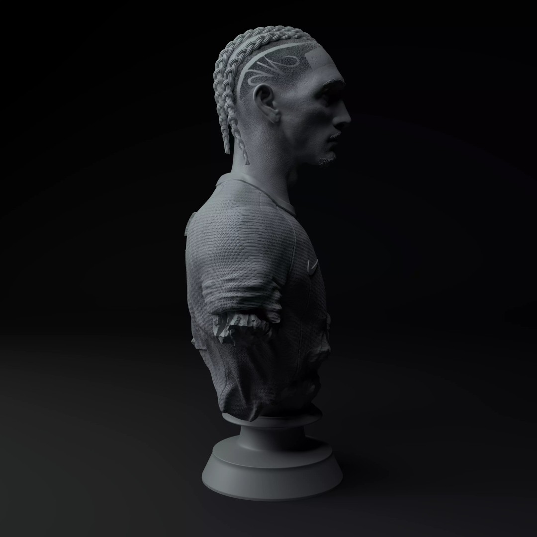 Raphinha 3D Model – Premium Bust Sculpture for 3D Printing - View 8