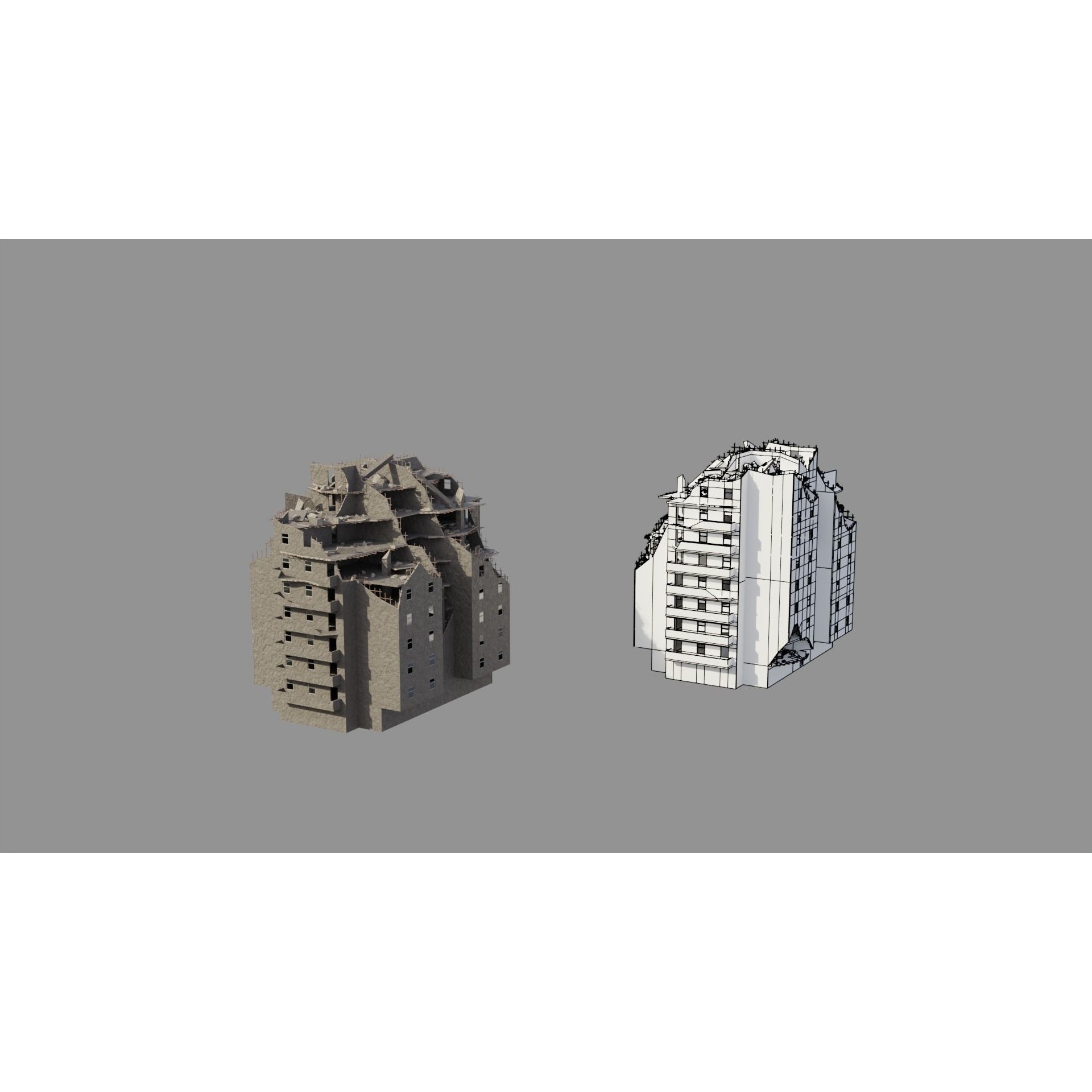 Post Apocalyptic Ruined City - Game-Ready 3D Model - View 11