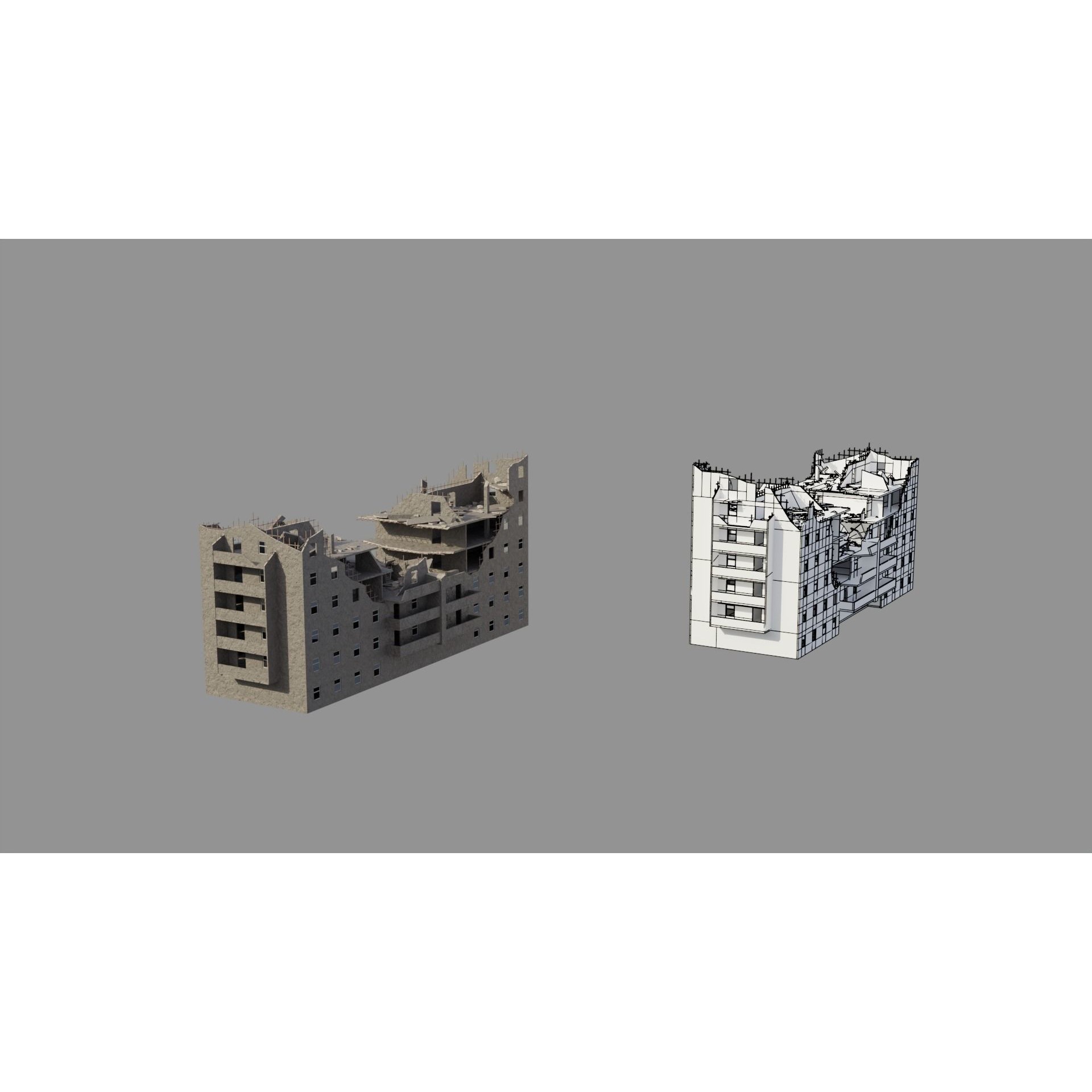 Post Apocalyptic Ruined City - Game-Ready 3D Model - View 15