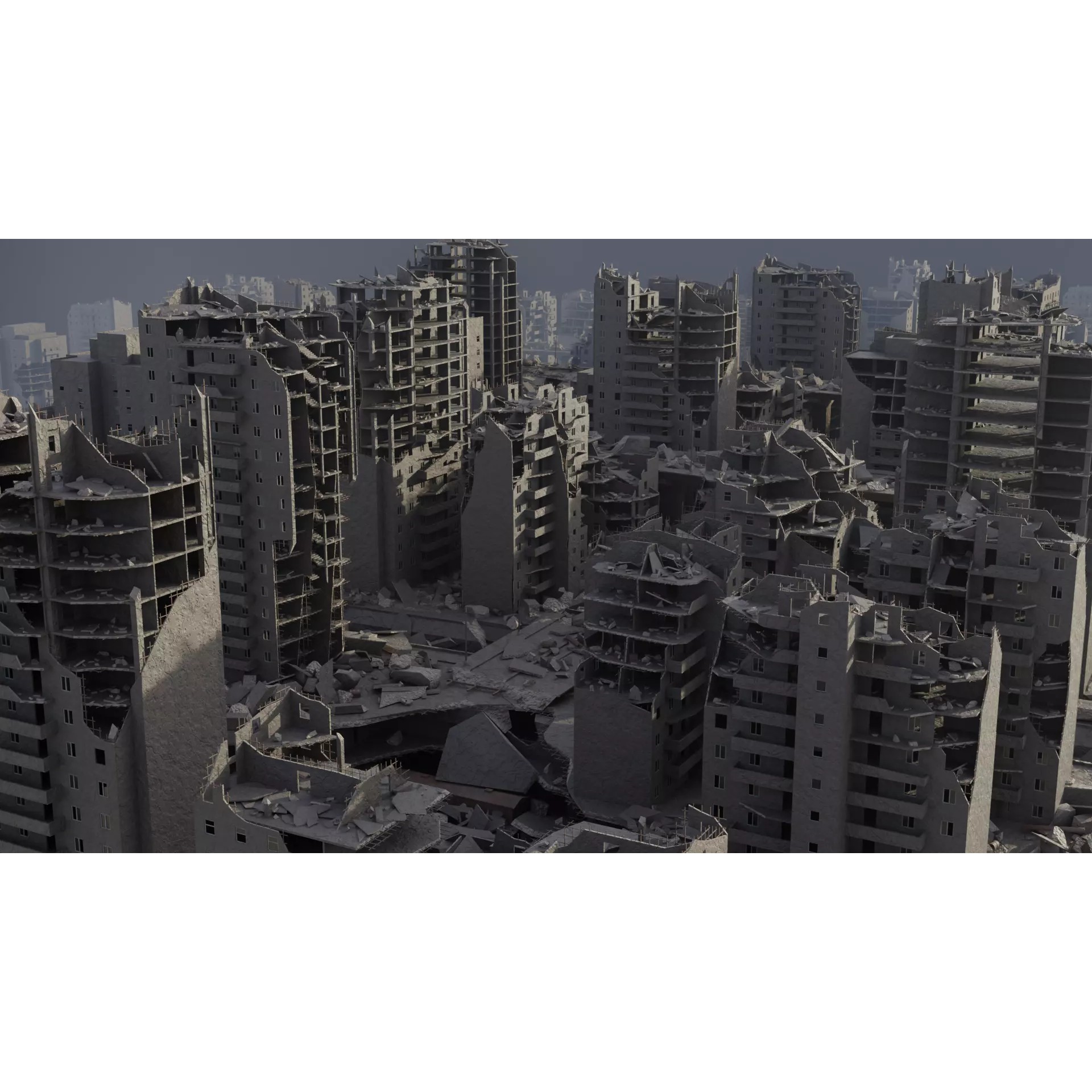 Post Apocalyptic Ruined City - Game-Ready 3D Model - View 2