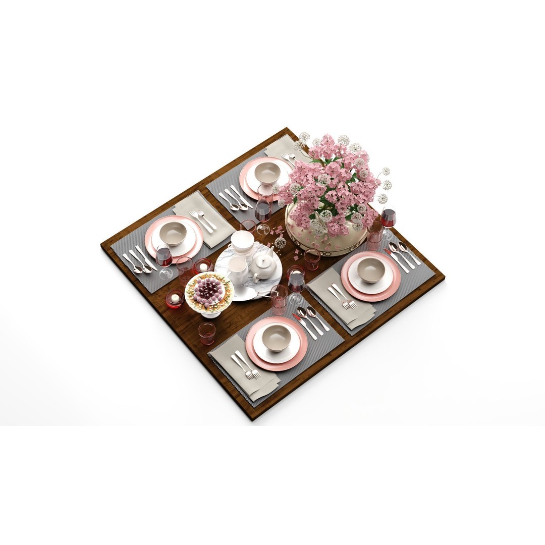 Kitchen Set 3D Model – Textured Interior Scene with Lighting Setup - View 10