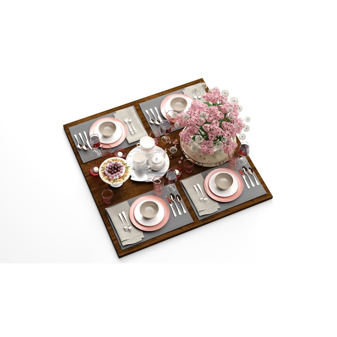 Kitchen Set 3D Model – Textured Interior Scene with Lighting Setup - View 11
