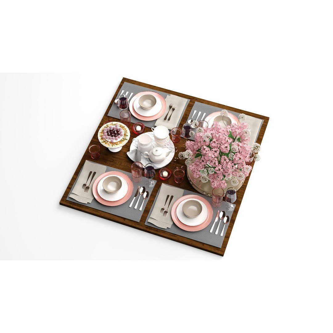 Kitchen Set 3D Model – Textured Interior Scene with Lighting Setup - View 13