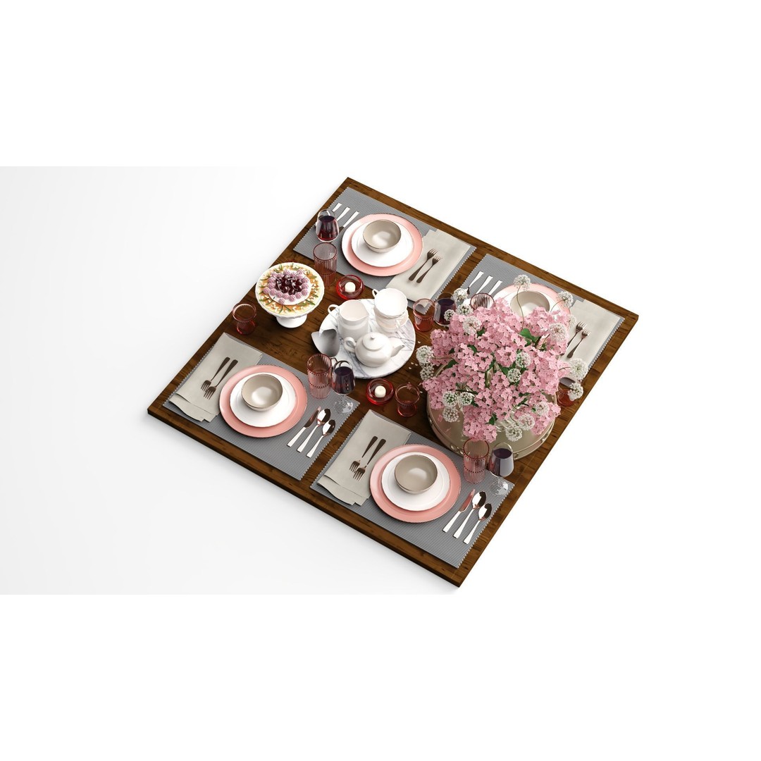 Kitchen Set 3D Model – Textured Interior Scene with Lighting Setup - View 14