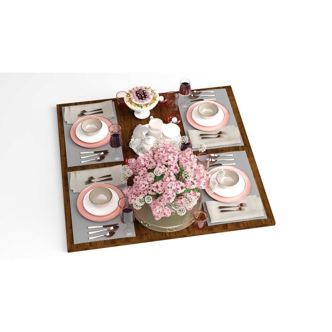 Kitchen Set 3D Model – Textured Interior Scene with Lighting Setup - View 4