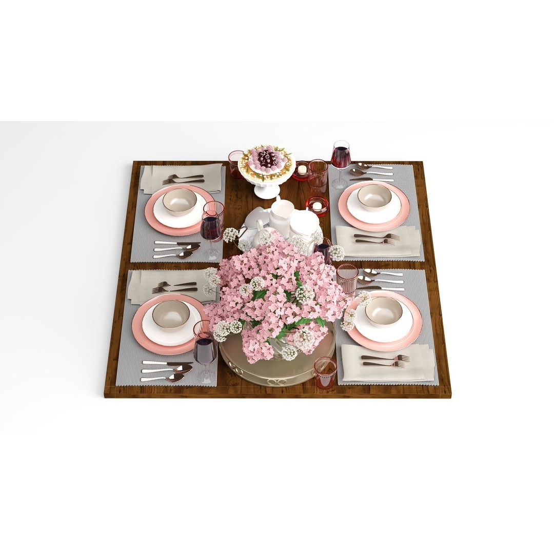 Kitchen Set 3D Model – Textured Interior Scene with Lighting Setup - View 5