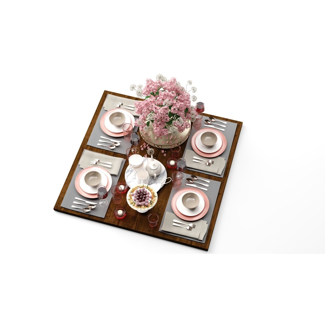 Kitchen Set 3D Model – Textured Interior Scene with Lighting Setup - View 8