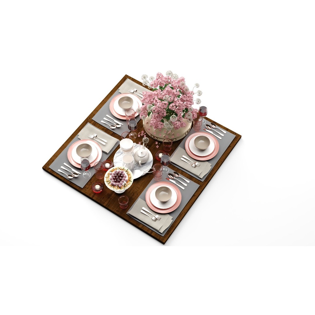 Kitchen Set 3D Model – Textured Interior Scene with Lighting Setup - View 9