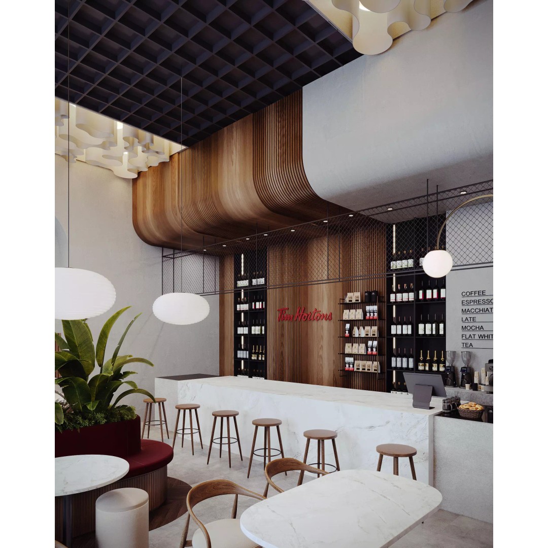 Modern Coffee Shop 3D Model – Detailed Interior & Exterior Scene, FBX - View 14