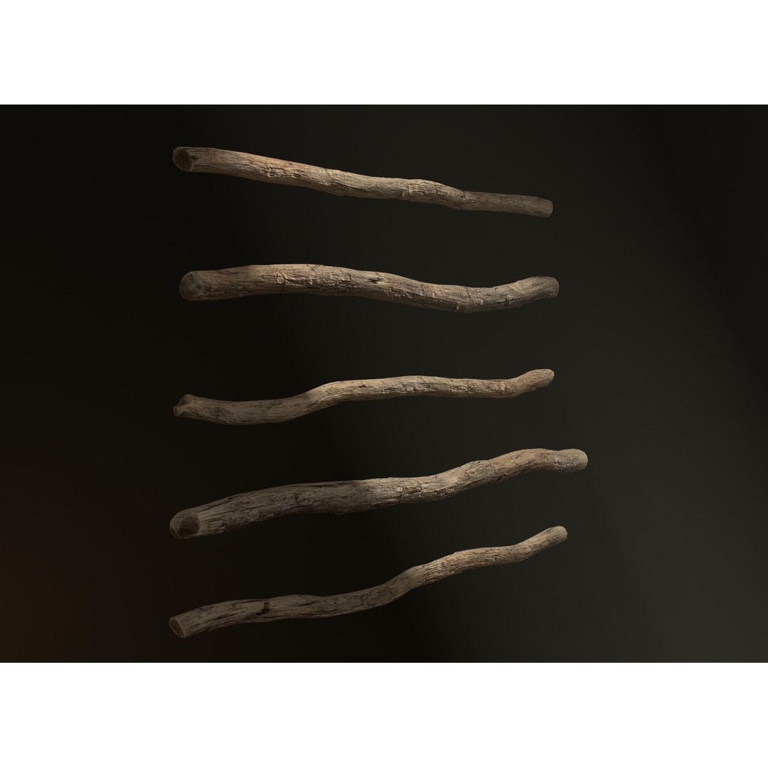 Old Wooden Poles 3D Model – Low Poly Game Asset, FBX, PBR Textures - View 19