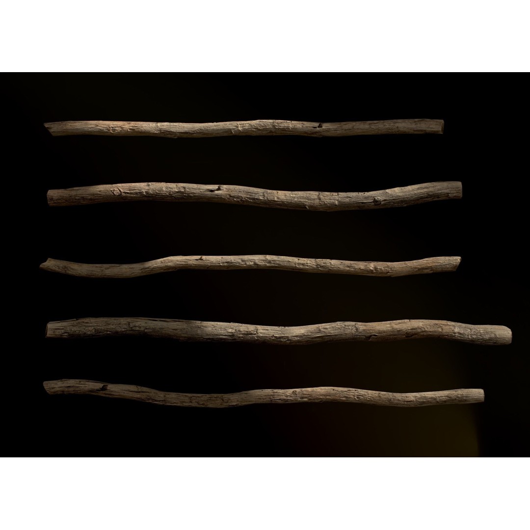 Old Wooden Poles 3D Model – Low Poly Game Asset, FBX, PBR Textures - View 20