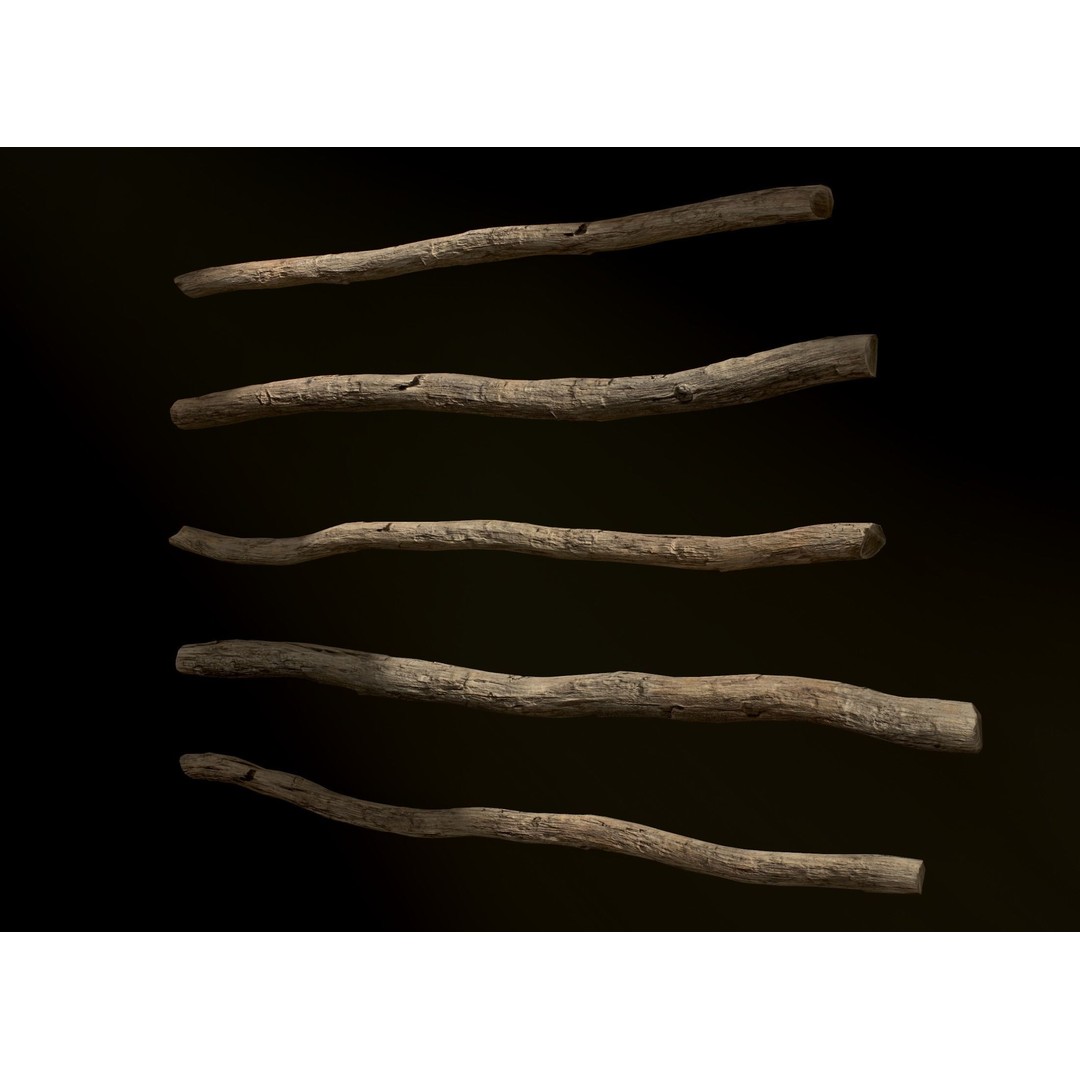 Old Wooden Poles 3D Model – Low Poly Game Asset, FBX, PBR Textures - View 21
