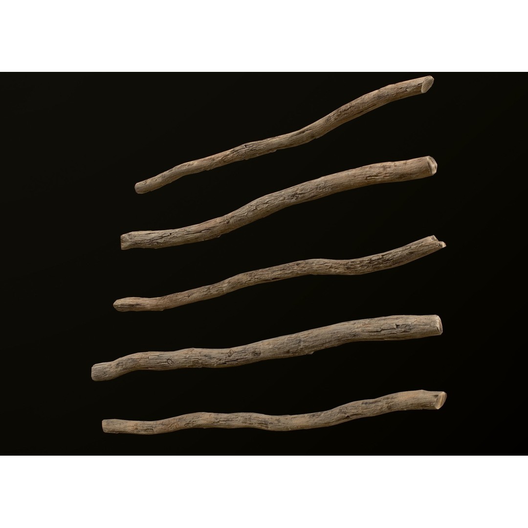 Old Wooden Poles 3D Model – Low Poly Game Asset, FBX, PBR Textures - View 47