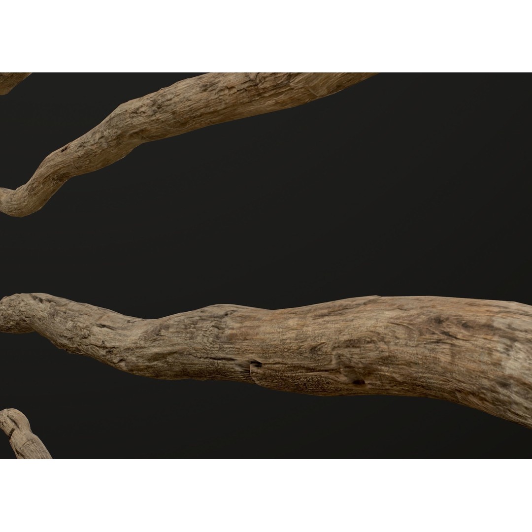 Old Wooden Poles 3D Model – Low Poly Game Asset, FBX, PBR Textures - View 51