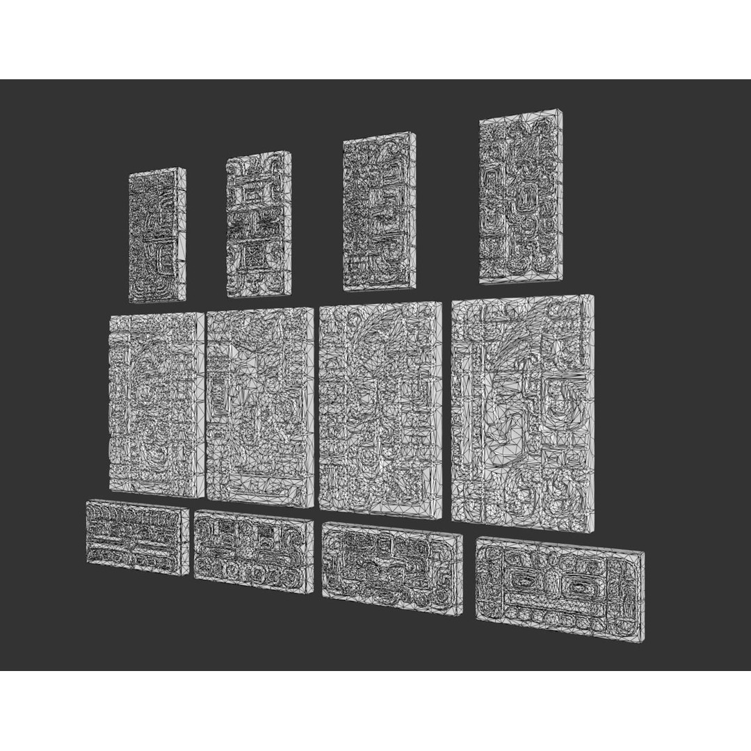 Mayan Temple Wall 3D Model – Low Poly Architectural Asset, FBX - View 6