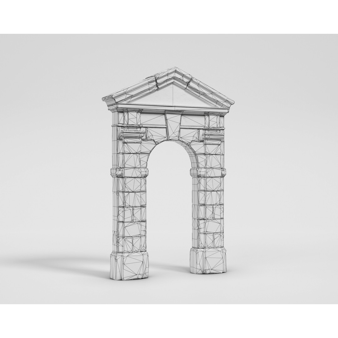 Old Stone Portal 3D Model – Low Poly Architectural Asset, FBX - View 6