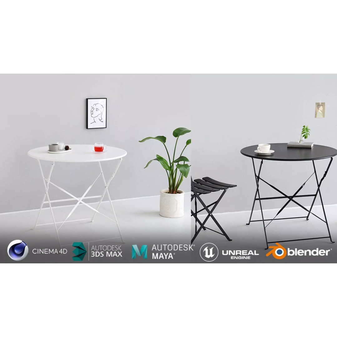 BROMSON Vintage Table 3D Model – PBR Textured Furniture for Blender - View 2
