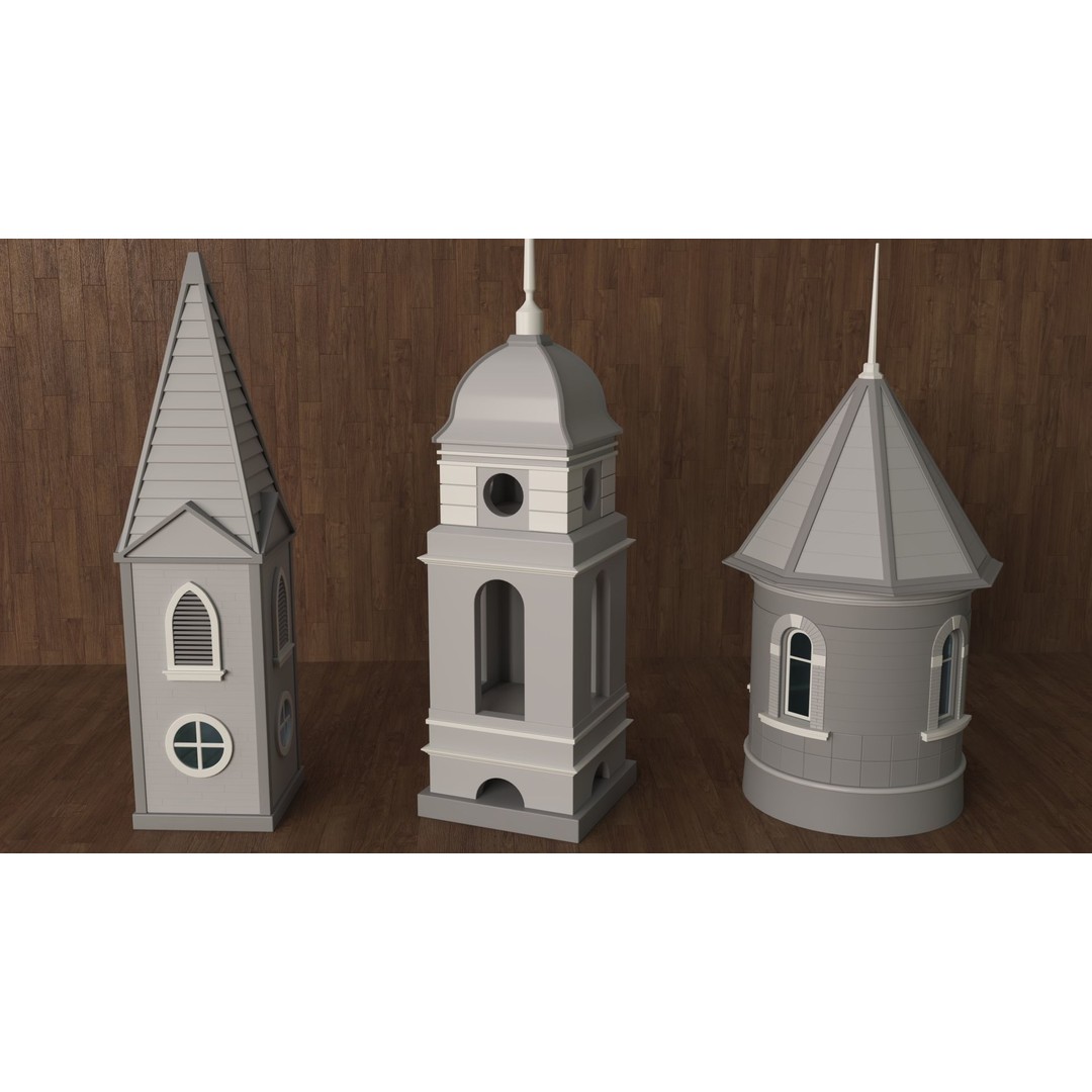 Building Towers 3D Model – High Poly Architectural Asset, FBX, OBJ