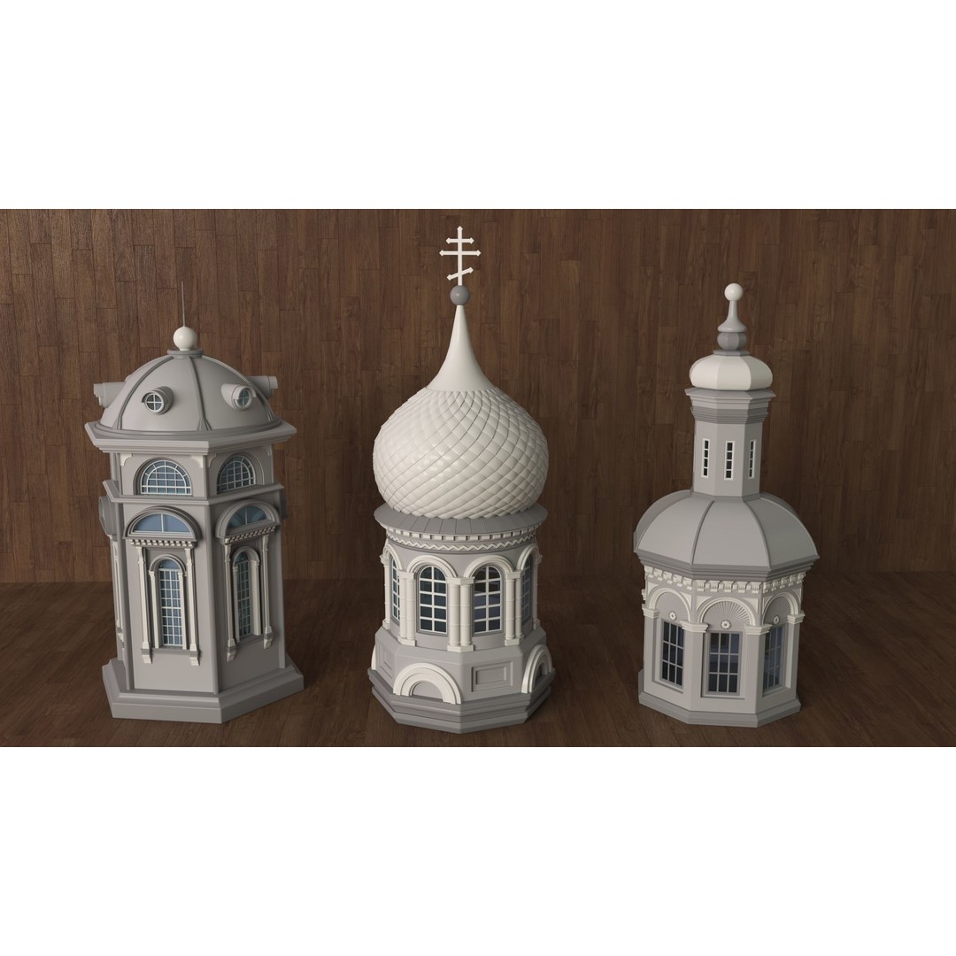 Building Towers 3D Model – High Poly Architectural Asset, FBX, OBJ - View 7