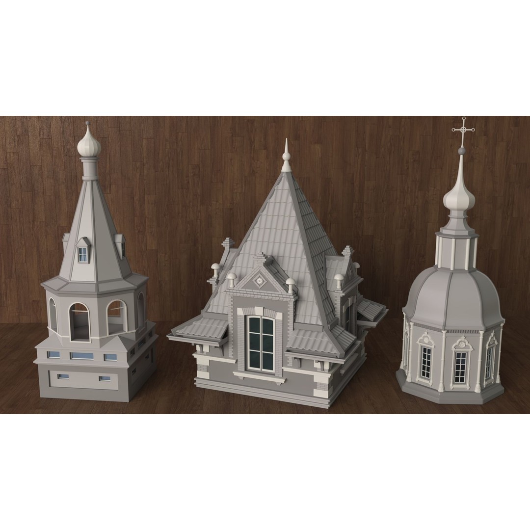 Building Towers 3D Model – High Poly Architectural Asset, FBX, OBJ - View 9